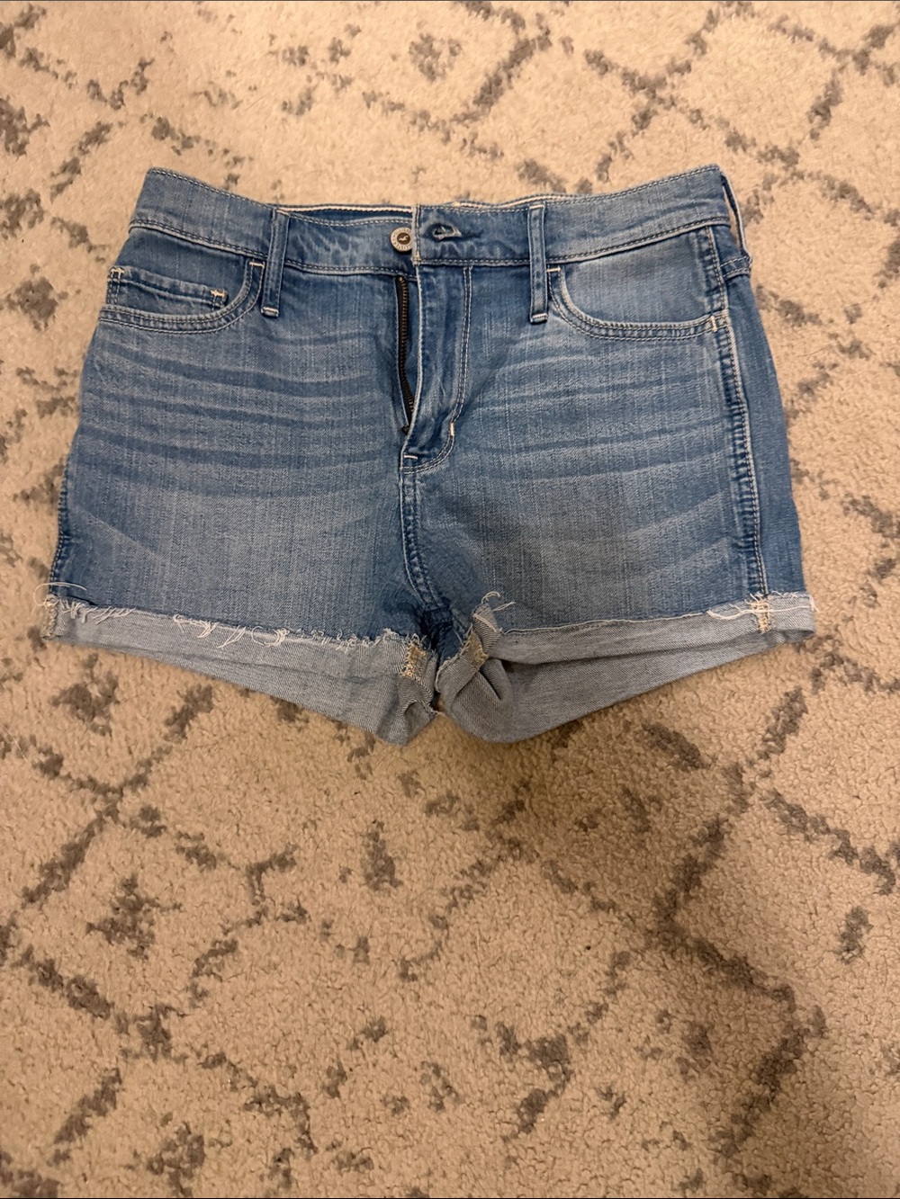 Hollister Light Blue Denim Rolled Hem Shorts